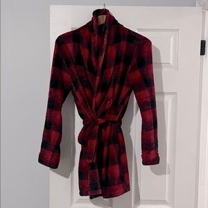 Red and Black Plaid Robe